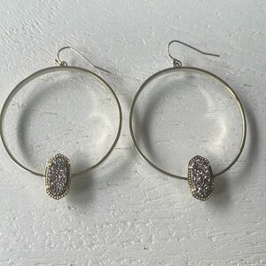 Kendra scott grey gem Elora hoops.